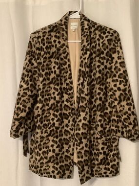 Ellison Leopard Print Blazer Jacket in Tan and Brown